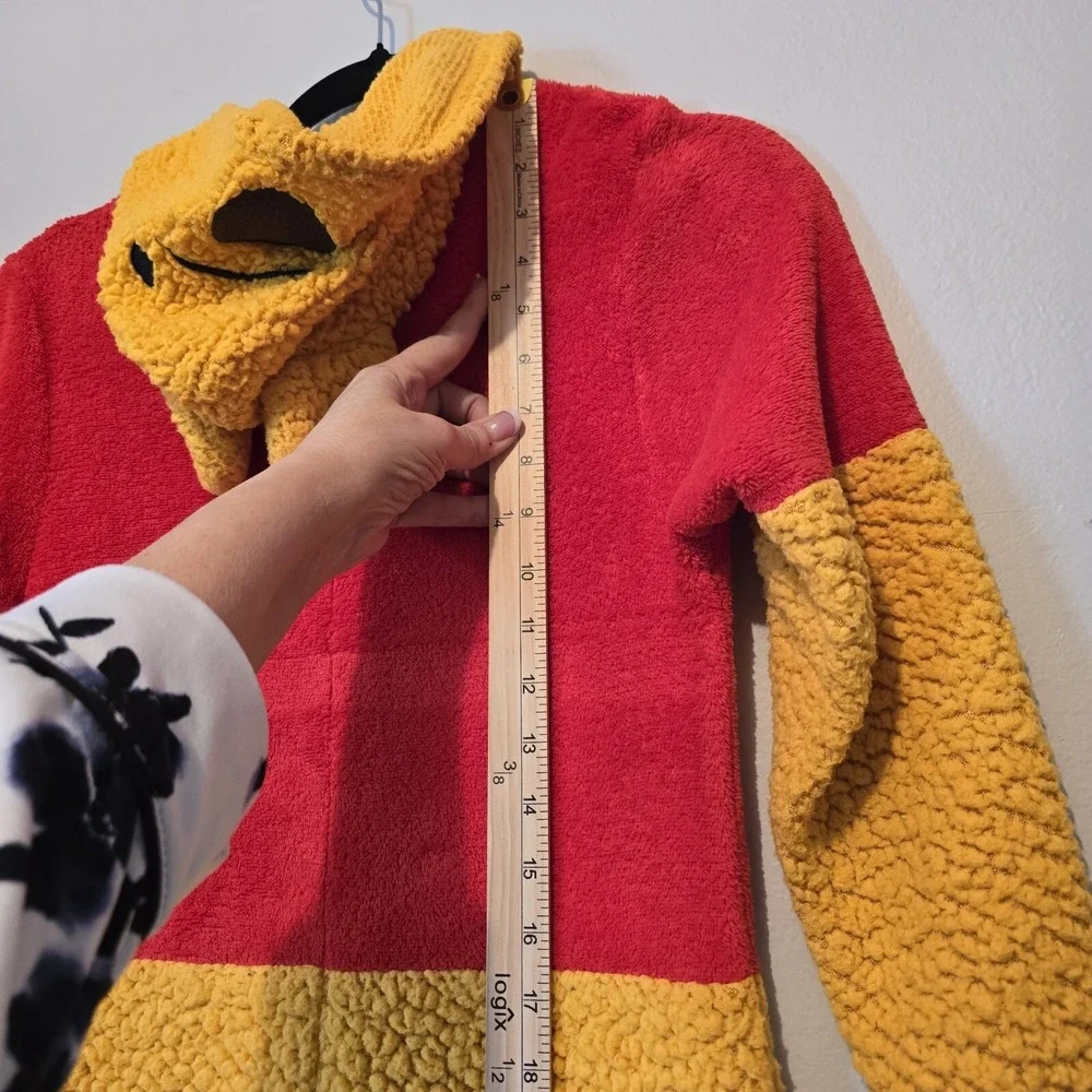 Disney Winnie the Pooh Sz XSM Hooded Zip Costume/Pajama Fleece Halloween Bear
